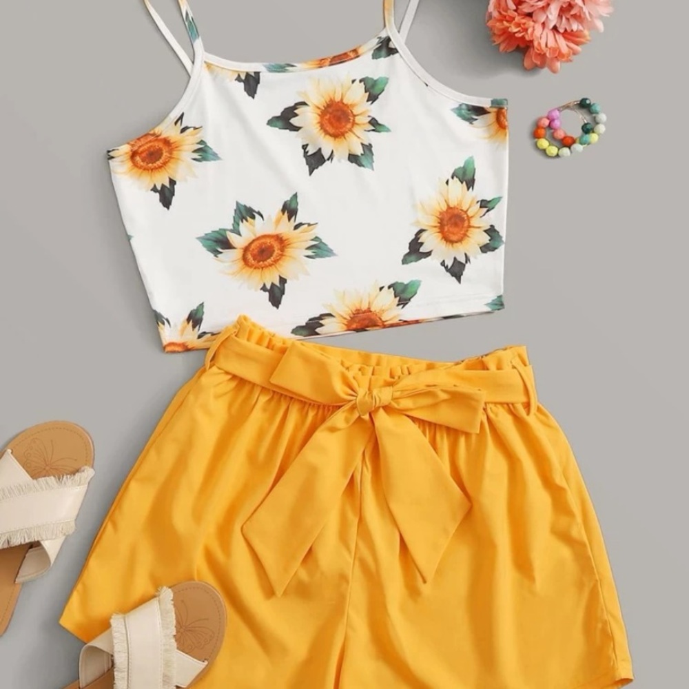 Cami & Paperbag Waist Shorts Size L